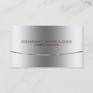 Plain Metallic Silver Design Stainless Steel  2 Business Card
