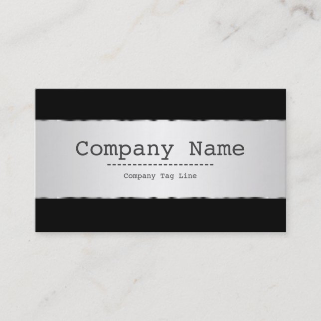 Plain Metallic Silver Design Stainless Steel Look  Business Card (Front)