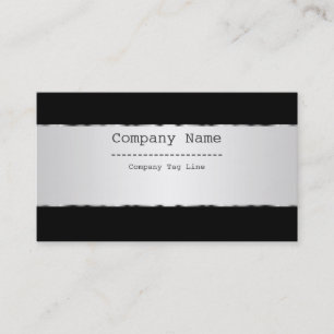 Plain Metallic Silver Design Stainless Steel Look Business Card