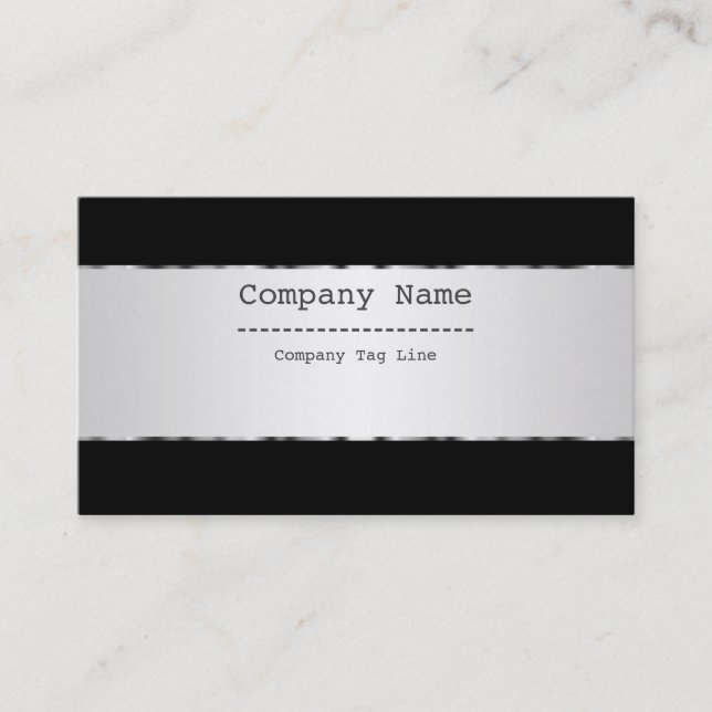 Plain Metallic Silver Design Stainless Steel Look Business Card (Front)