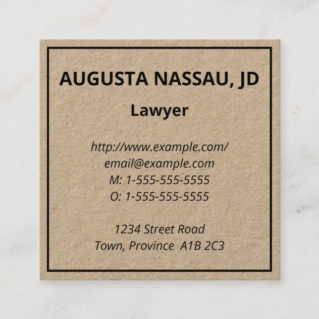 Plain, Minimal Business Card (Front)