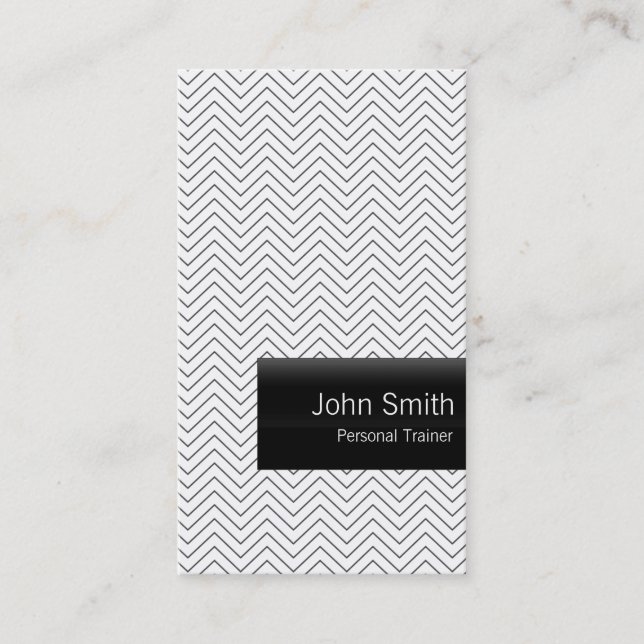 Plain Minimal Chevron Trainer Business Card (Front)