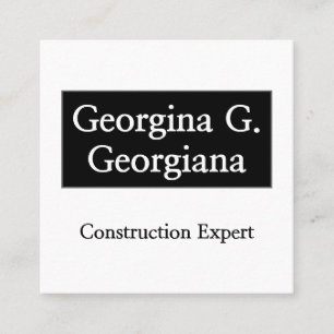 Plain & Minimal Construction Expert Business Card