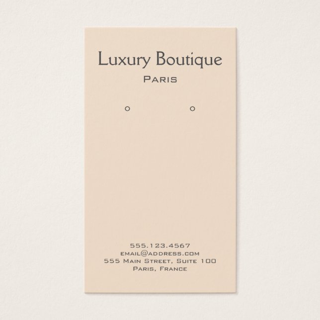 Plain Minimal Cream Jewellery Earring Display (Front)