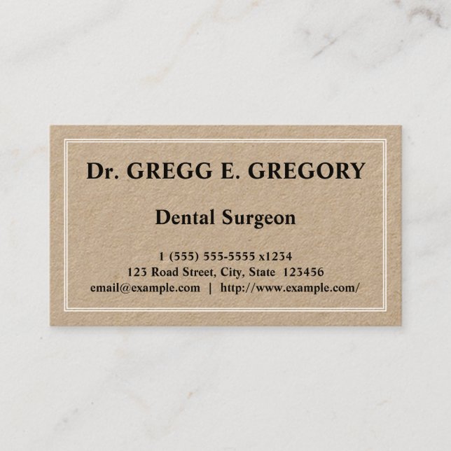 Plain & Minimal Dental Surgeon Business Card (Front)