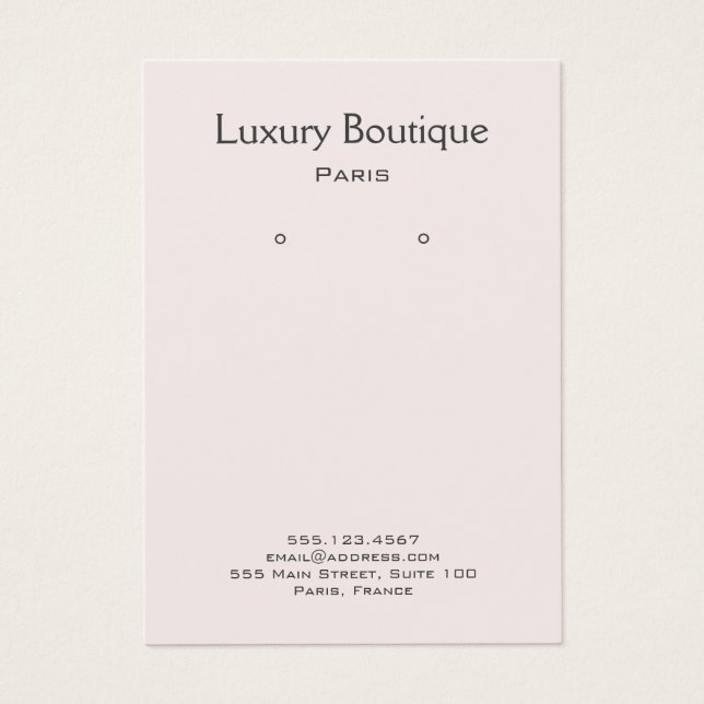 Plain Minimal light pink Jewellery Earring Display (Front)