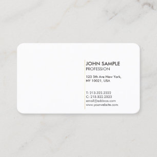 Plain Minimal Modern Professional Elegant White Business Card