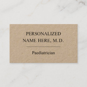 Plain & Minimal Paediatrician Business Card