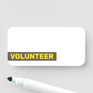 Plain, Minimal "VOLUNTEER" Name Tag