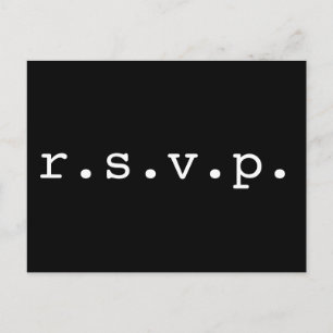 Plain, Minimalist & Basic "r.s.v.p." Postcard