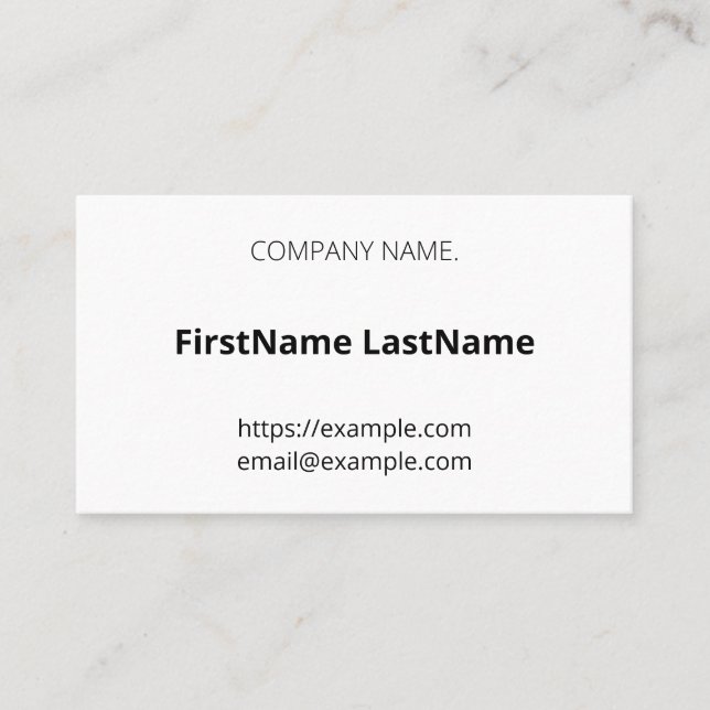 Plain, Minimalist Business Card (Front)