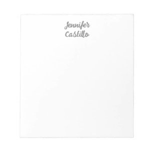 Plain Minimalist Classical Calligraphy Name Notepad