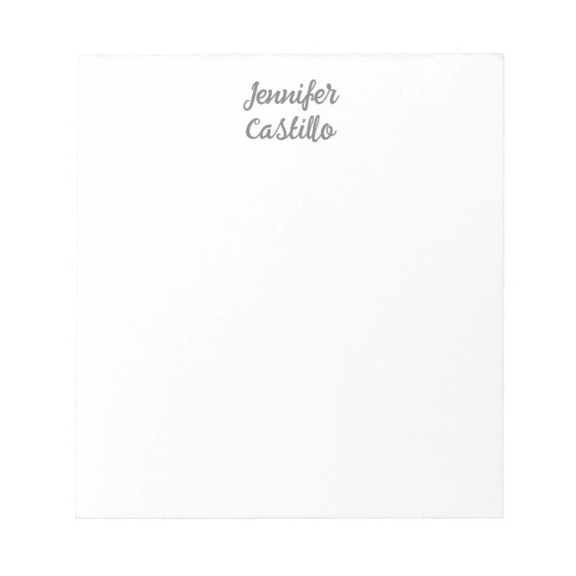 Plain Minimalist Classical Calligraphy Name Notepad (Front)