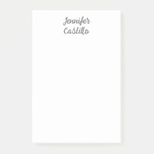 Plain Minimalist Classical Calligraphy Name Post-it Notes