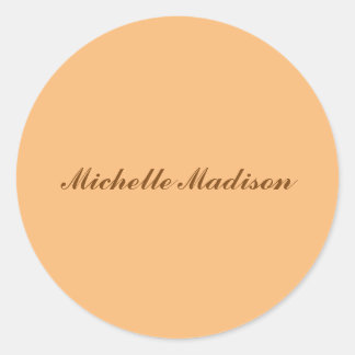 Plain Minimalist Modern Calligraphy Classic Round Sticker