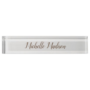 Plain Minimalist Modern Handwriting Calligraphy Nameplate