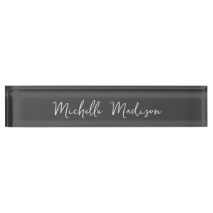 Plain Minimalist Modern Handwriting Calligraphy Nameplate