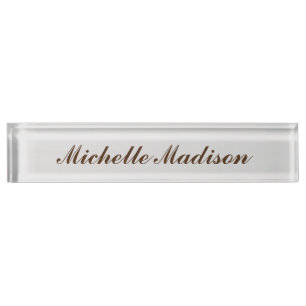 Plain Minimalist Modern Handwriting Calligraphy Nameplate