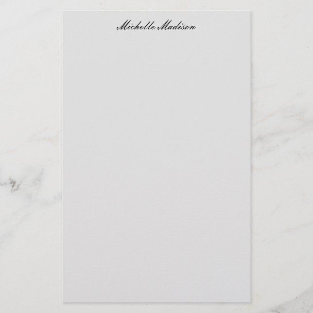 Plain Minimalist Modern Handwriting Calligraphy Stationery (Front)