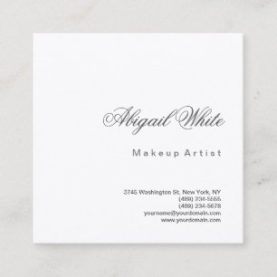 Plain Minimalist Modern Simple Makeup Artist Square Business Card