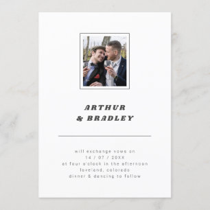 Plain Minimalist Photo Wedding Invitation