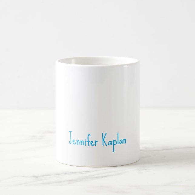 Plain Minimalist Professional Casual Handwriting Coffee Mug (Center)