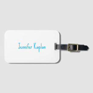 Plain Minimalist Professional Casual Handwriting Luggage Tag