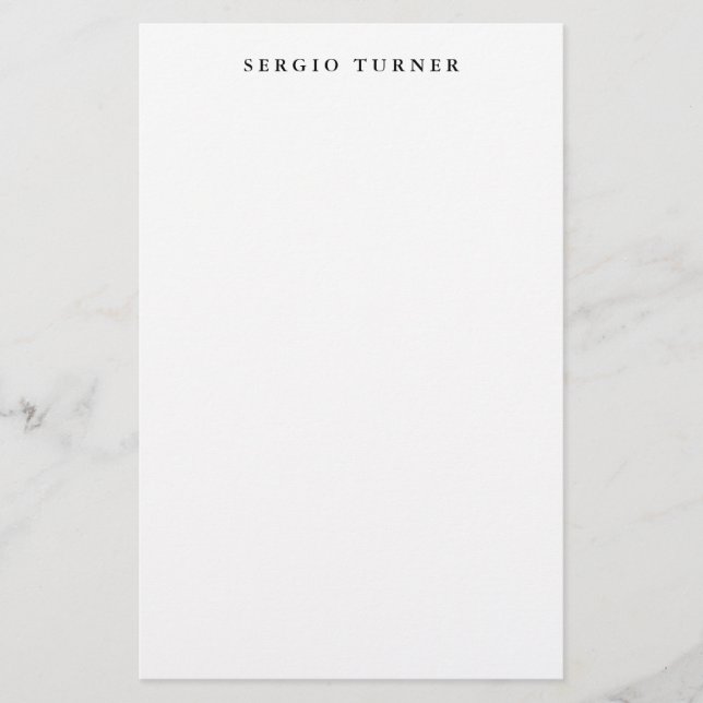 Plain Minimalist Professional Modern Simple Stationery (Front)