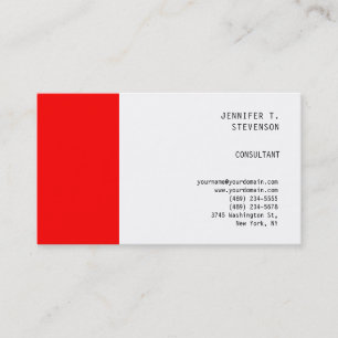 Plain Minimalist Simple Red White Clean Simple Business Card