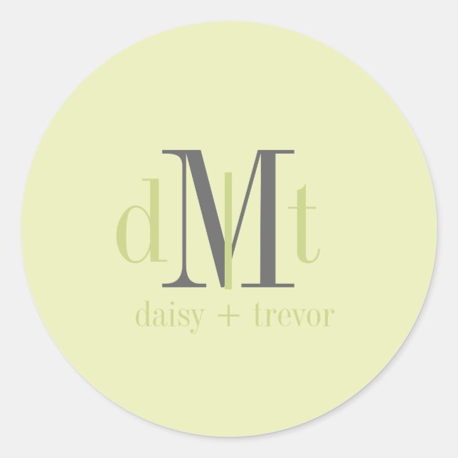 Plain Mint + Graphite Monogram stickers (Front)