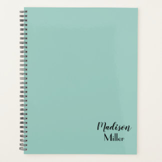 Plain Mint Green Personalised Planner
