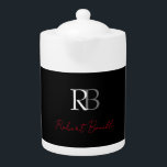 Plain Modern Black Red Monogrammed Initials Name<br><div class="desc">Are you looking for a simple,  minimalist,  attractive design? This design that will grab people's attention right away,  but not too complicated,  is for you.</div>