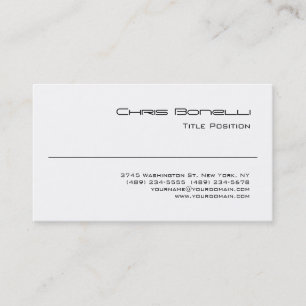 Plain Modern Black White Charming Business Card