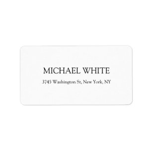 Plain Modern Black & White Minimalist Label