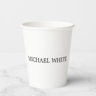 Plain Modern Black & White Minimalist Paper Cups
