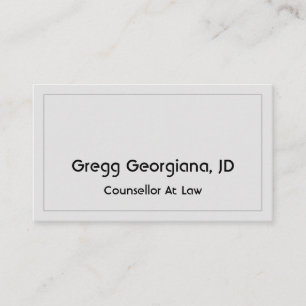 Plain & Modern Counsellor At Law Business Card