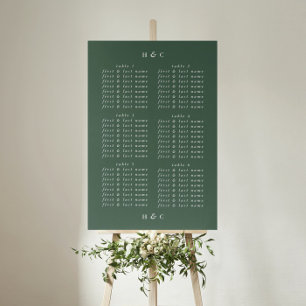 Plain Modern Greenery Wedding Seating Chart