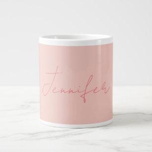 Plain Modern Handwriting Your Name Large Coffee Mug