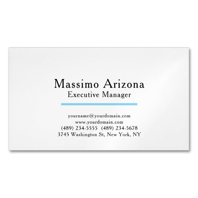 Plain Modern Minimalist  Magnetic Business Card (Front)