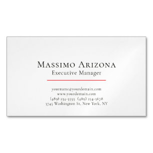 Plain Modern Minimalist  Magnetic Business Card