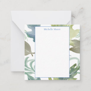 Plain Modern Minimalist Name Floral Card