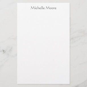 Plain Modern Minimalist Name Personalised Stationery