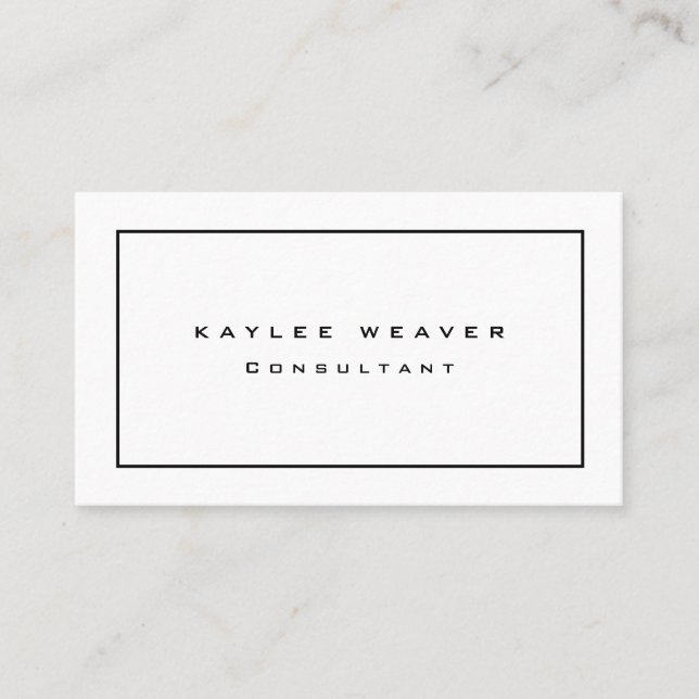 Plain Modern Minimalist Professional Business Card (Front)