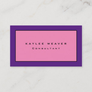Plain Modern Minimalist Professional Pink Purple Business Card