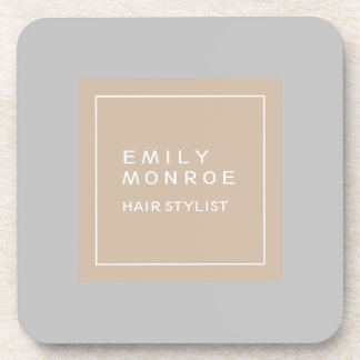 Plain Modern Minimalist Your Name Pastel Colour Coaster