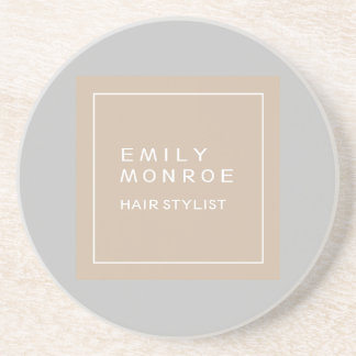 Plain Modern Minimalist Your Name Pastel Colour Coaster