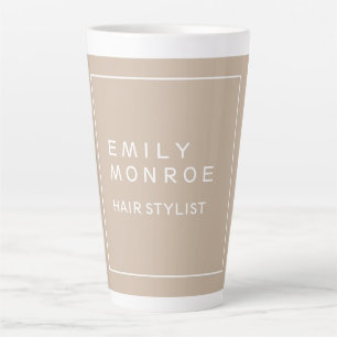 Plain Modern Minimalist Your Name Pastel Colour Latte Mug