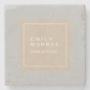 Plain Modern Minimalist Your Name Pastel Colour Stone Coaster