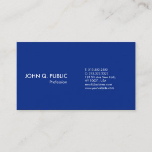 Plain Modern Professional Elegant Blue Design Business Card
