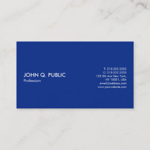 Plain Modern Professional Elegant Blue Design Business Card